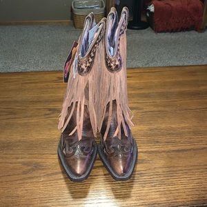 Dingo Heart Throb Fringe Boot - Brown (Sz 8) NWT